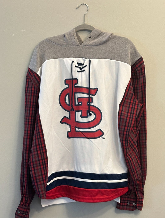 St. Louis Cardinals Plaid Hoodie - XL-XXL